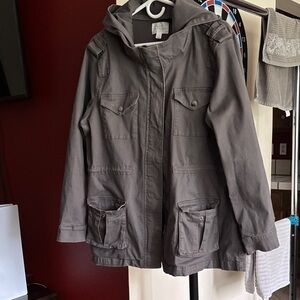 Market & Spruce Charcoal Hooded Jacket